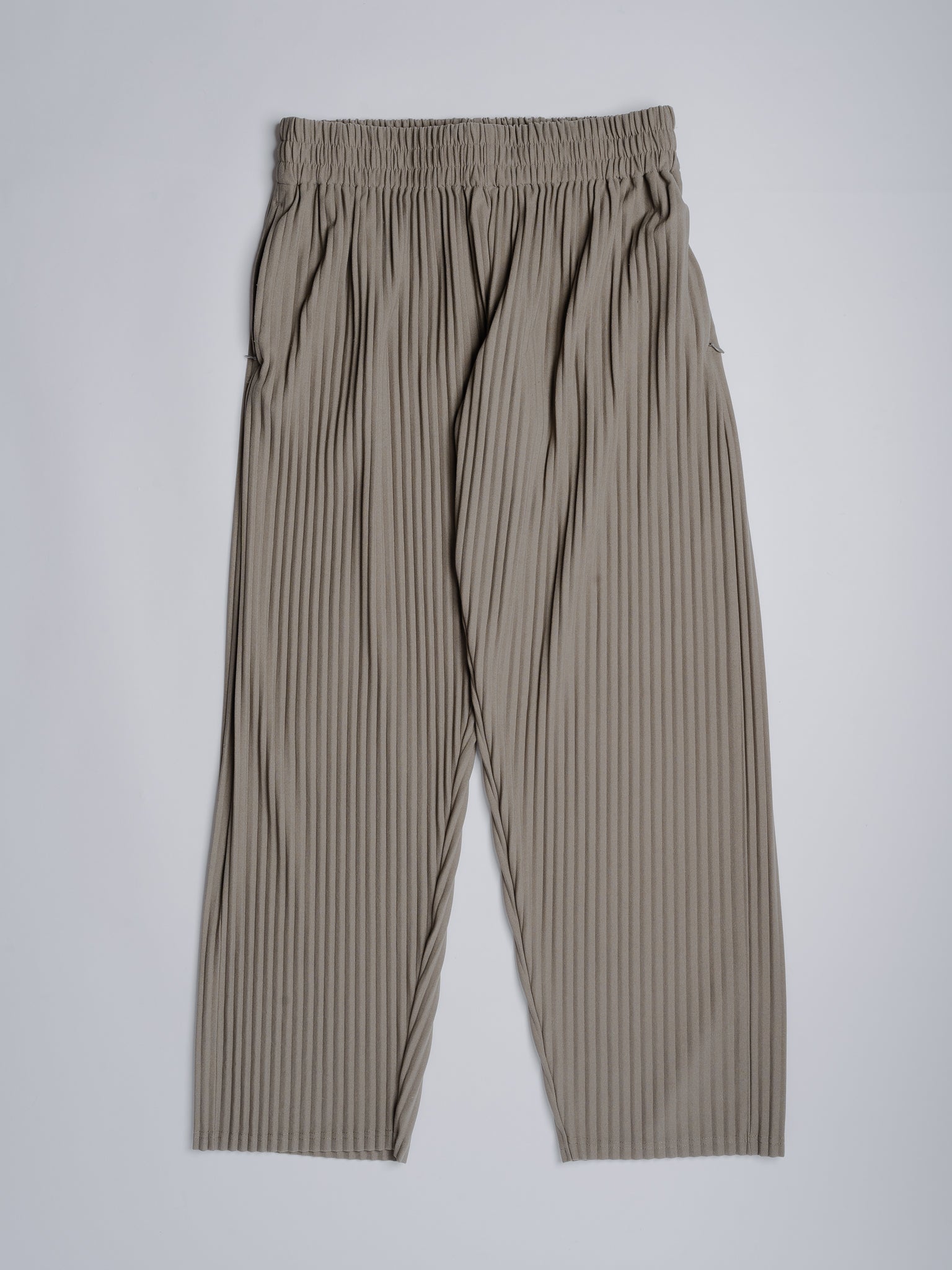 Pleated Trousers Beige/Grey